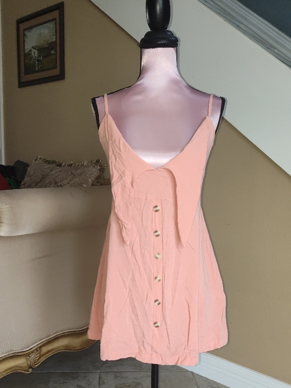 Forever 21 Peach Button-Front Mini Dress